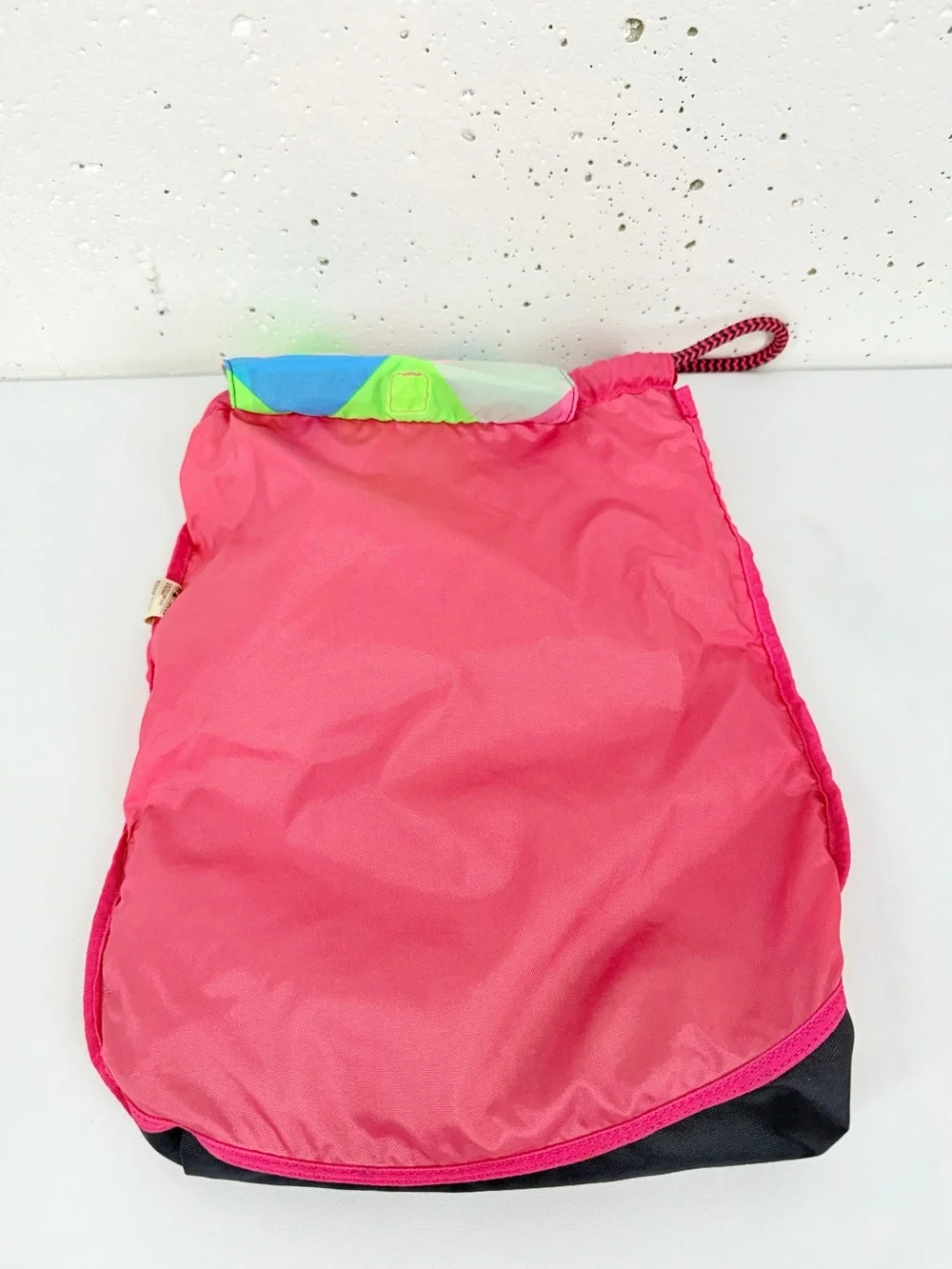 Nike Pink & Gray Colorblock Drawstring Gym Bag